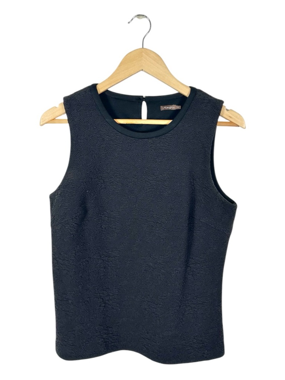 J. McLaughlin Black Textured Tank Top‎ Size Medium